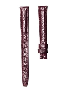 Matte Wine Red Round Grain Alligator Pin Buckle Watch Strap For Carl F. Bucherer Alacria 00.10703.08.16.21
