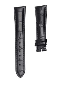 Black Cowhide Leather Watch Strap For Carl F. Bucherer