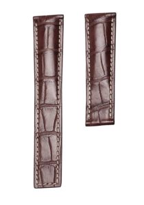 Carl F. Bucherer Patravi 00.10615.03.33.01 Alligator Watch Strap Brown With White Thread Fold Clasp