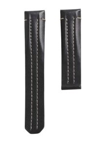 Carl F. Bucherer Patravi 00.10625.13.33.01 Calf Leather Watch Strap Black With White Stitching Deployant Clasp