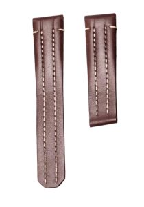 Carl F. Bucherer Patravi 00.10625.13.33.01 Calf Leather Watch Strap Brown White Stitching Deployant Clasp