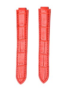 Bright Red Alligator Leather Replacement Watch Strap For Ballon Bleu W6920097 WE900351 WE902063