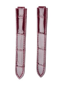 Burgundy Alligator Leather Replacement Watch Strap For Ballon Bleu W6920097 WE900351 WE902063