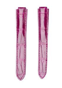 Rose Red Alligator Leather Replacement Watch Strap For Ballon Bleu W6920097 WE900351 WE902063
