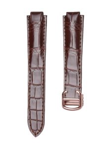 Cartier Ballon Bleu W6900651 W69016Z4 Alligator Leather Watch Strap Brown Rosegold Pin Buckle Front