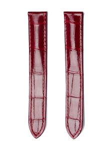 Burgundy Glossy Alligator Leather Watch Strap For Cartier Clé de Cartier WSCL0016 WJCL0014 WJCL0031