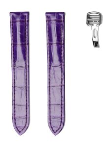 Purple Glossy Alligator Leather Watch Strap With Silver Buckle For Cartier Clé de Cartier WSCL0016 WJCL0014 WJCL0031