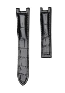Black Alligator Leather Watch Strap Front View Without Buckle For Cartier Pasha WSPA0013 WJPA0012