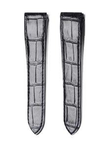 Black Alligator Leather Watch Strap Front View For Cartier Santos WSSA0010