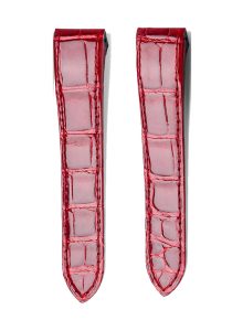 Jujube Red Alligator Leather Watch Strap Front View For Cartier Santos WSSA0010