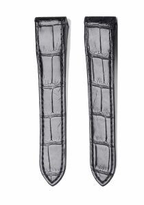 Black Alligator Leather Watch Strap Front View For Cartier Santos 100 W20106X8 W20073X8