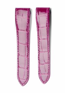 Purple Alligator Leather Watch Strap Front View For Cartier Santos 100 W20106X8 W20073X8
