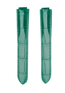 Emerald Green Genuine Circular Grain Alligator Leather Watch Strap For Cartier Ballon Bleu W6920003 W6920009