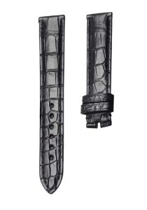 Black Mini Cane Grain Genuine Alligator Leather Watch Strap For Chopard Happy Sport 278509-6001