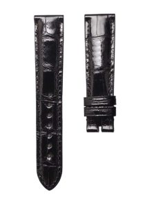 Gloss Black Cane Grain Genuine Alligator Leather Watch Strap For Chopard Happy Sport 278509-6001