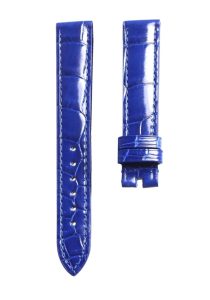 Blue Cane Grain Genuine Alligator Leather Watch Strap For Chopard Happy Sport 278509-6001