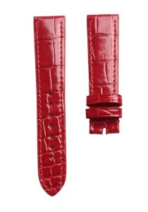 Gloss Bright Red Cane Grain Genuine Alligator Leather Watch Strap For Chopard Happy Sport 278509-6001