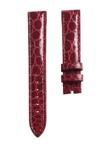 Gloss Burgundy Round Grain Genuine Alligator Leather Watch Strap For Chopard Happy Sport 278509-6001