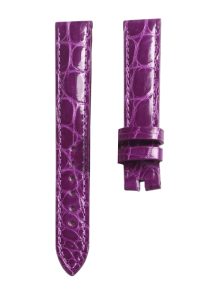 Gloss Purple Round Grain Genuine Alligator Leather Watch Strap For Chopard Happy Sport 278509-6001