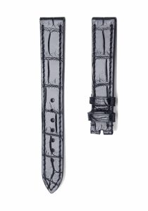 Black Alligator Leather Watch Strap Front View For Chopard Happy Sport 278608 278582