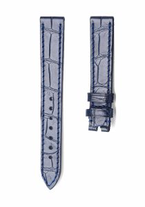 Dark Blue Alligator Leather Watch Strap Front View For Chopard Happy Sport 278608 278582