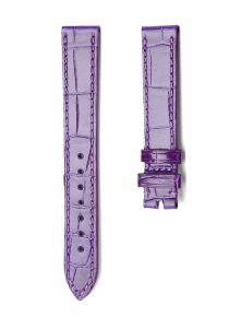 Purple Alligator Leather Watch Strap Front View For Chopard Happy Sport 278608 278582