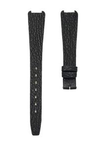 Shark Grain Calf Leather Watch Strap Black Without Buckle For Christian Dior Bagheera 46-153