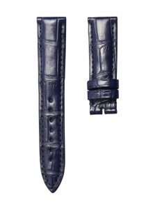 Glossy Navy Blue Cane-Grain Alligator Leather Watch Strap For Franck Muller Cintree Curvex 6850 S6 GG