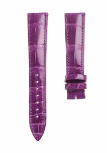 Glossy Purple Cane-Grain Alligator Leather Watch Strap For Franck Muller Cintree Curvex 6850 S6 GG