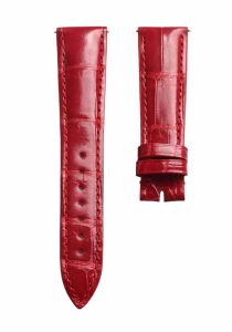 Glossy Red Cane-Grain Alligator Leather Watch Strap For Franck Muller Cintree Curvex 6850 S6 GG