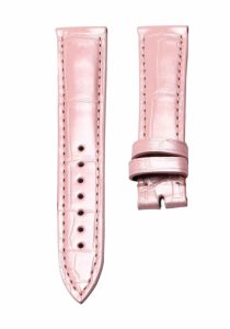 Glossy Pearl Pink Cane-Grain Alligator Leather Watch Strap For Franck Muller Cintree Curvex 6850 S6 GG