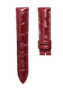 Glossy Red Cane-Grain Alligator Leather Watch Strap 18*16mm For Franck Muller Double Mystery 5850 SC D