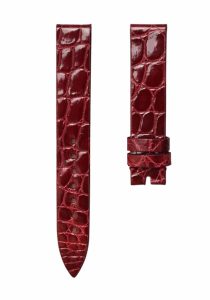 Glossy Burgundy Round-Grain Alligator Leather Watch Strap For Franck Muller Heart 5002 M QZ