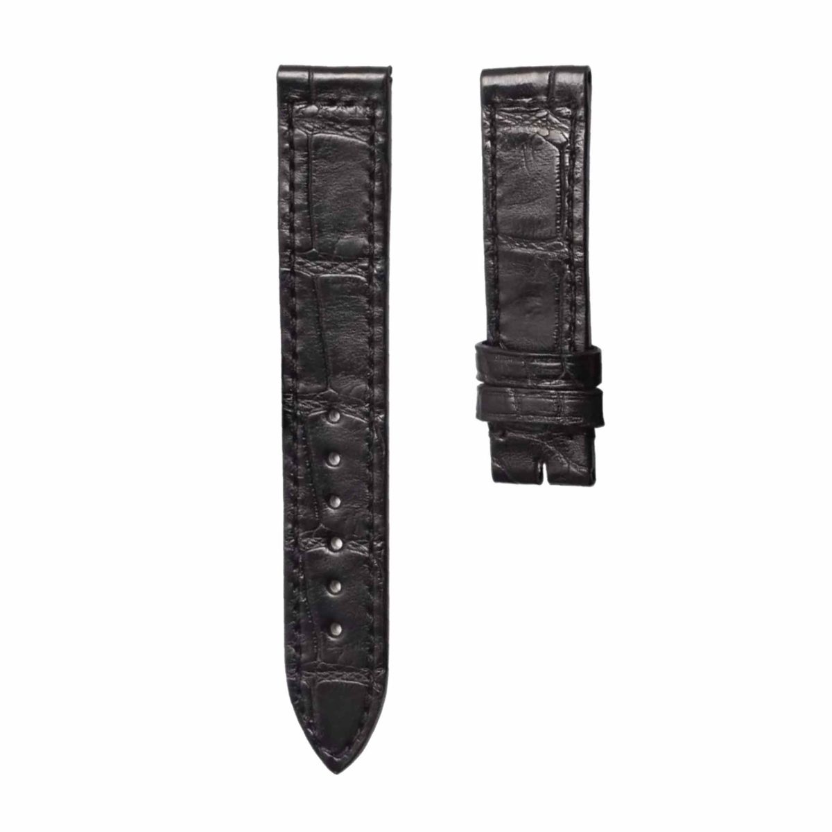 Black cane grain alligator leather watch strap for Franck Muller Ladies' Collection 952 QZ D CD