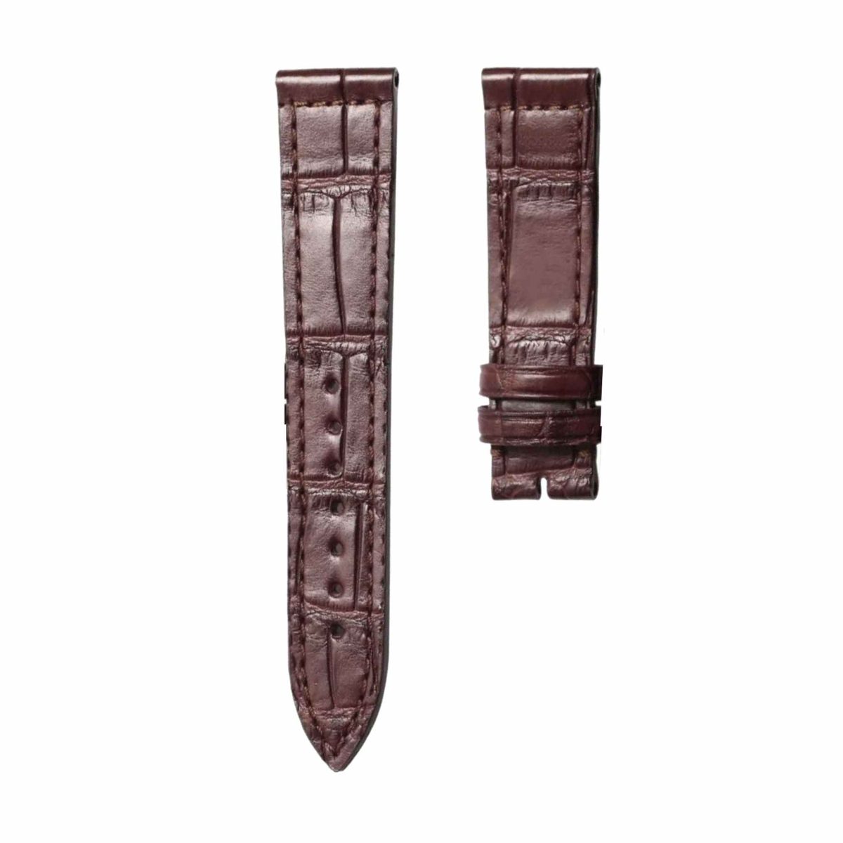 Brown‑red cane grain alligator leather watch strap for Franck Muller Ladies' Collection 952 QZ D CD
