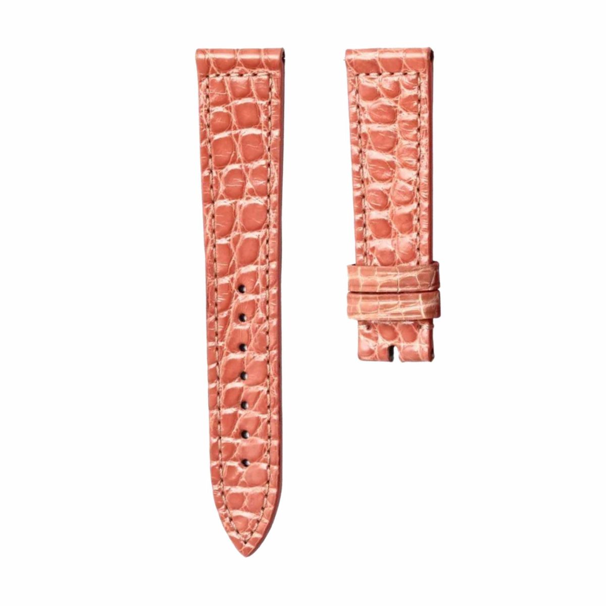 Glossy pink round grain alligator leather watch strap for Franck Muller Ladies' Collection 952 QZ D CD