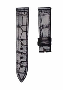 Black cane grain alligator leather watch strap for Franck Muller Long Island 952 QZ D