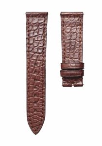 Brown‑red round grain alligator leather watch strap for Franck Muller Long Island 952 QZ D