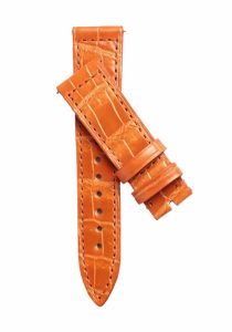 Orange cane grain alligator leather watch strap for Franck Muller Long Island 952 QZ D