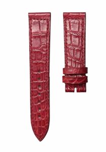 Matte jujube red round grain alligator leather watch strap for Franck Muller Long Island 952 QZ D