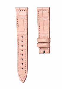 Pink cane grain alligator leather watch strap for Franck Muller Long Island 952 QZ D