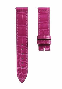 Purple cane grain alligator leather watch strap for Franck Muller Long Island 952 QZ D