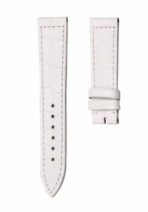 White cane grain alligator leather watch strap for Franck Muller Long Island 952 QZ D