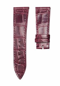 Wine red cane grain alligator leather watch strap for Franck Muller Long Island 952 QZ D