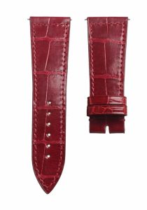 Burgundy Alligator Leather Watch Strap For Franck Muller Master Square 6002 M QZ V