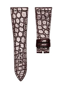 Dark Brown Round-Grain Alligator Leather Watch Strap For Franck Muller Master Square 6002 M QZ V D CD