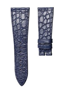 Matte Blue Round-Grain Alligator Leather Watch Strap For Franck Muller Master Square 6002 M QZ V D CD