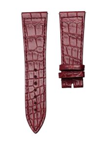 Matte Burgundy Round-Grain Alligator Leather Watch Strap For Franck Muller Master Square 6002 M QZ V D CD