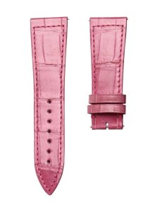 Glossy Rose Pink Cane-Grain Alligator Leather Watch Strap For Franck Muller Master Square 6002 M QZ V D CD