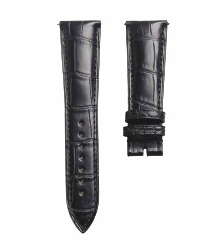 Black cane grain alligator leather watch strap for Franck Muller Men's Collection 8880 CC AT